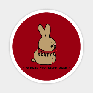 Animals with Sharp Teeth Halloween Horror Bunny Rabbit Magnet